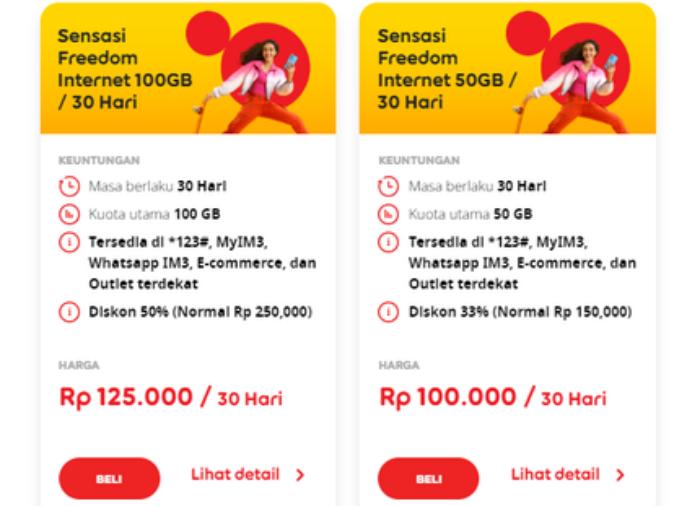 Harga Promo IM3 Indosat 50GB Rp 100.000