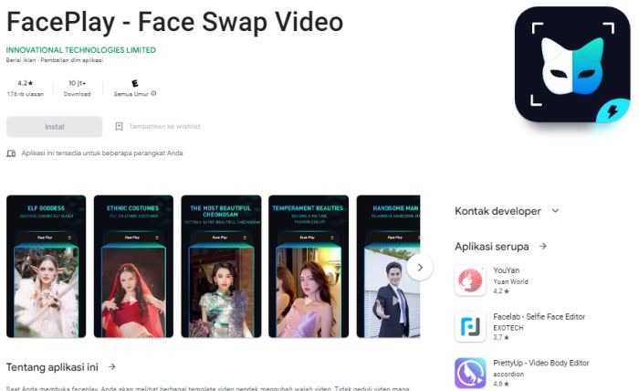 Cara Memakai Aplikasi FacePlay Ubah Wajah Berbagai Negara