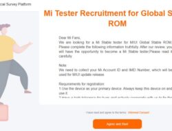 Cara Mudah Daftar Tester Mi Pilot Xiaomi di MIUI 13