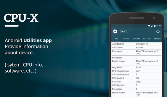 Aplikasi Cek Spesifikasi HP Terbaik CPU X Device & System Info 2023