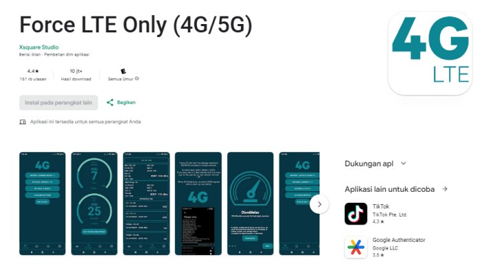 Force LTE Only Xsquare Studio Aplikasi Kunci 4G Terbaik 2023
